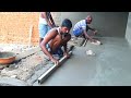 Techniques of flooring Plastering in hollow block house-using by msand and cement Construction