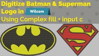 Digitize using complex fill + input C tool in wilcom-embroidery digitizing