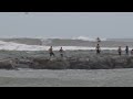 Hurricane Sandy Surfing - Pumphouse Tow In Barrel - FL Surfing