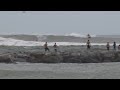Hurricane Sandy Surfing - Pumphouse Tow In Barrel - FL Surfing