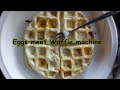 Eggs meet waffle machine.