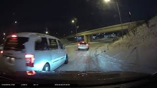 Snowy and icy day accident in Portland Oregon 1