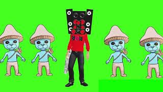 An Speakerman Vs Catsmurf Dance Green Screen