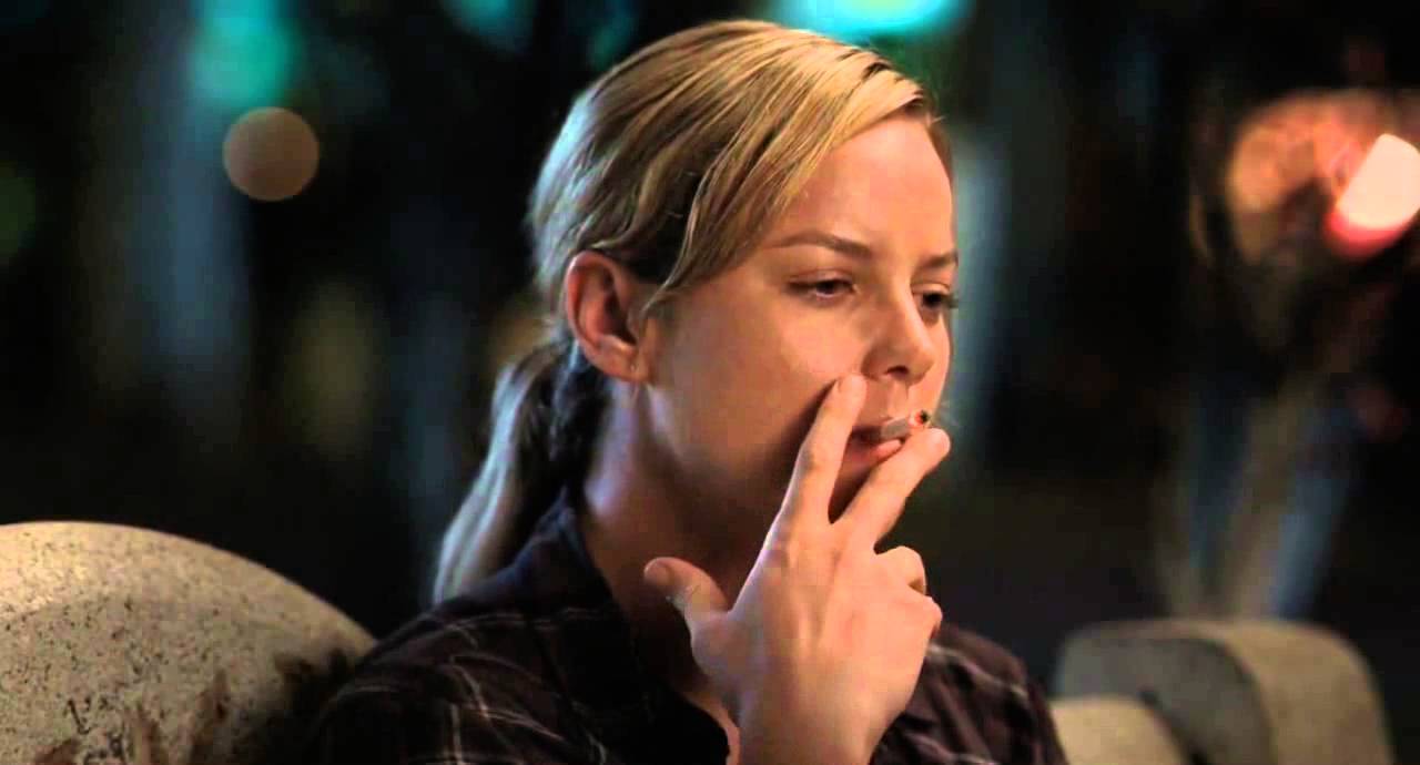 Abbie Cornish smoking a cigarette (or weed)
