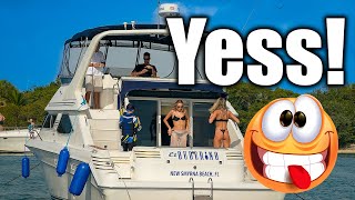 Speechless😋  SHE Made Our DAY 🔥👙 (Se❌✌️) | Sandbar | Miami River | Droneviewhd  