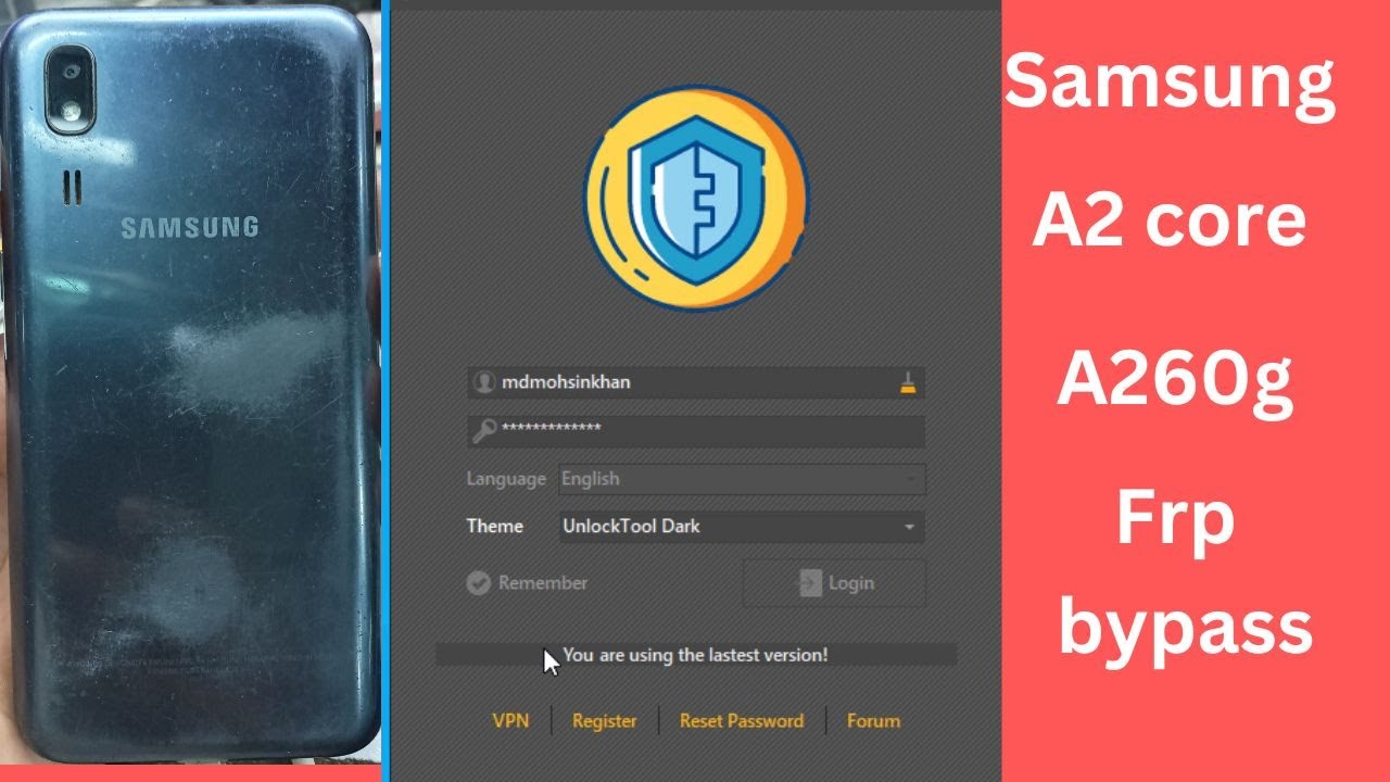 Samsung A2 core frp unlock tool crack-A260g frp Samsung A2 core frp unlock tool crack-A260g frp