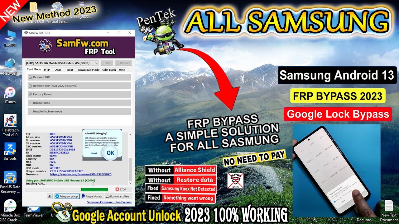 Android 13 ALL SAMSUNG ONE CLICK FRP BYPASS 2023 |Latest Android 13 ALL SAMSUNG ONE CLICK FRP BYPASS 2023 |Latest