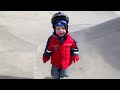 A 3 year old and his Strider bike in the skate park (Strider bikes rule!)