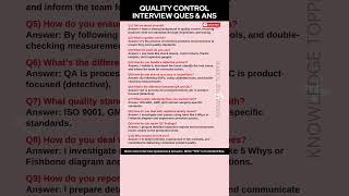 Quality Control Interview Questions And Answers Qc Interview Questions And Answers