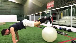 High Plank Hop Jacks On Ball