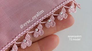 Ayşeoyalım 73.Model Tek Sırada Biten Incili Tığ Oyası