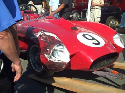 My son Derek filmed the damaged 1957 Ferrari 250 Testa Rossa being unloaded