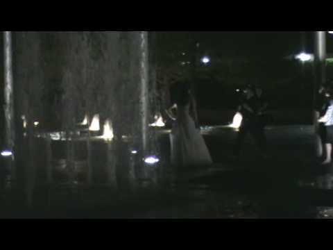 Bride runs through water fountain on her Wedding Night!