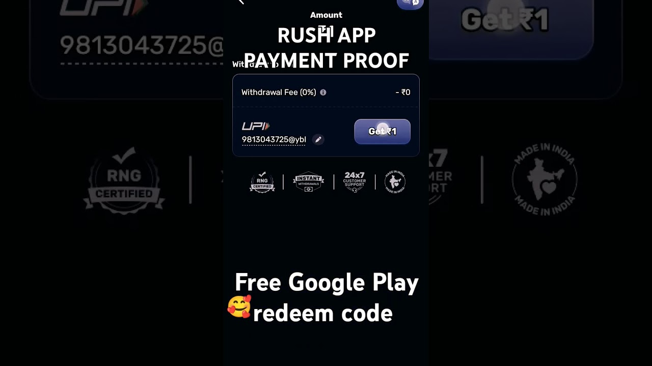 RUSH app payment proof#op# RUSH app payment proof#op#