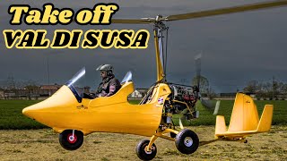 Autogiro - Gyrocopter Ela07 - Decollo Da Val Susa (Vaie) - Da 1200 Ft A 3400 In 5 Km!