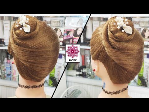 Búi Tóc Xoắn Cao Dư Tiệc Kiểu Pháp Lệch Một Bên Dành Cho Phụ Nữ Đẹp! Bun Updo Hairstyles! Kiểu 114