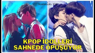 Sahnede öpüşen ve sarılan Kpop idolleri [Türkçe Altyazılı] Senin bias'ın bu da m