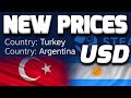 Steam Turkey and Argentina New Prices in USD