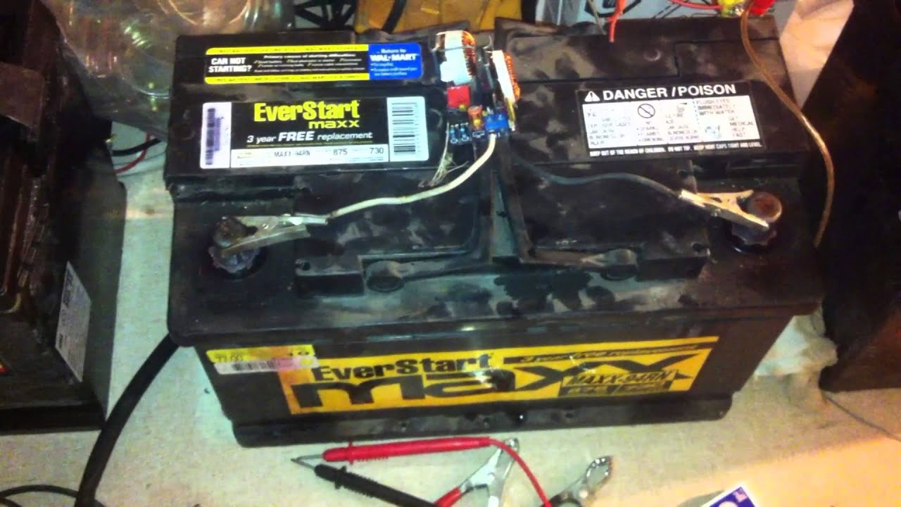  battery reconditioning using electronic desulfator Bat #4 - YouTube
