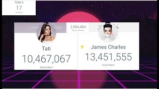 James Charles Vs Tati Live Sub Count