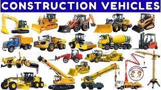 Construction Vehicles For Kids Learn Excavators, Cranes, Dump Trucks, Mixers & More