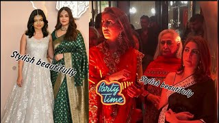 Aishwarya Rai Aaradhya Bachchan Jaya Shweta Bachchan At Diwali Party Coming And Going Separately