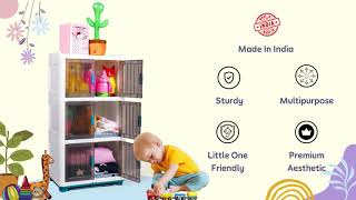 The Tickle Toe Stylish 3-Box Storage Compact, Sturdy Durable, Effortless Organization Blue