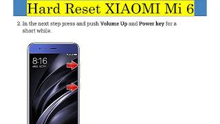 Xiaomi Mi 6 Mce16 Hard Reset