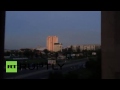 Ukraine: Watch shells strike this Lugansk high-rise