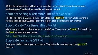 How To Add A Line To Your Qq Plot In R For Linear Mixed Models
