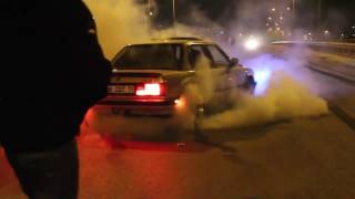BMW E30 Turbo çata pata eksoz patlatma - Enka yanıyor...