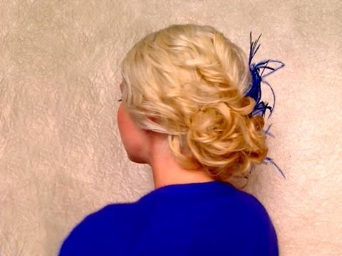 Easy curly hairstyles for medium long hair Wedding prom updo tutorial 