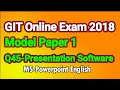 GIT Online Exam 2018 Model Paper 1 Presentation English