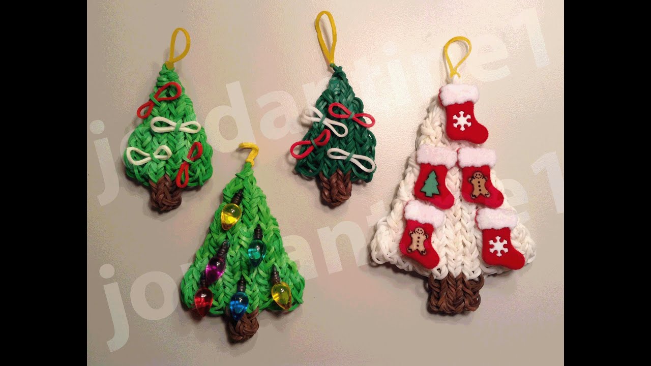 how to make a rainbow loom decorated holiday christmas loom christmas tree