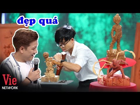 Chàng trai 22 tuổi đục mô hình siêu anh hùng từ gỗ quá đẹp khiến Trường Giang khen nức nở l ALS1