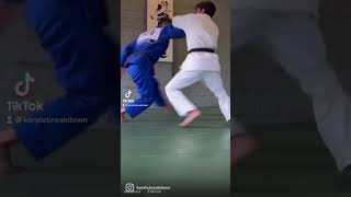 Aikido throw in karate - crouching down applied as a takedown