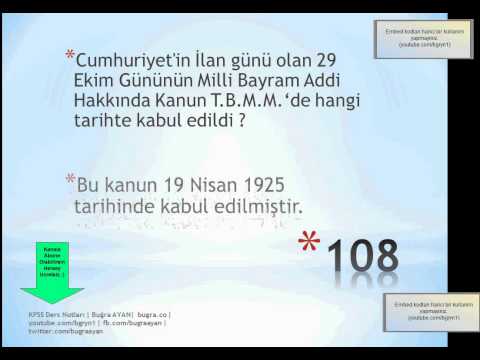 650 Soruda KPSS 2014 Anayasa Bölüm 1 [ 1- 150 ] ( İleri Seviye)