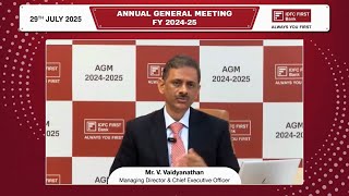 Idfc First Bank Ltd. Agm 2025 V Vaidyanathan At Idfc First Bank Annual General Meeting Fy 24-25.