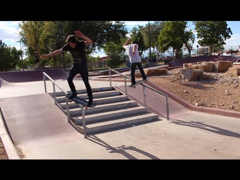 Skaters Do Handrails At The Same Time!