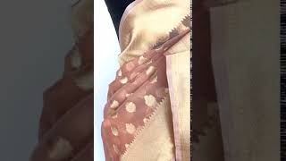 Beige Kora Silk Saree With Zari Weaves