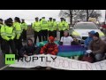 UK: Scuffles erupt at Burghfield atomic bomb factory demo