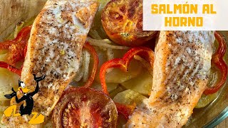 Salmón Al Horno Con Patatas Y Verduras En Salsa Muy Sano