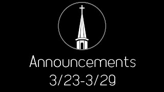 Announcements 3-23