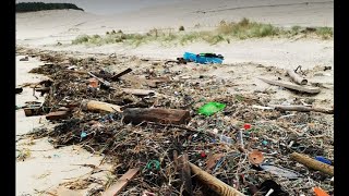 1km of Plastic Trash - After the storm, Plage de la Dune