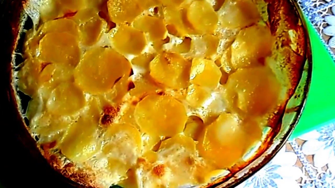 картофель запеченный в духовке с яйцом и молоком