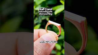 Half Carat Natural Baguette Diamond Ring East-West Solitaire Design