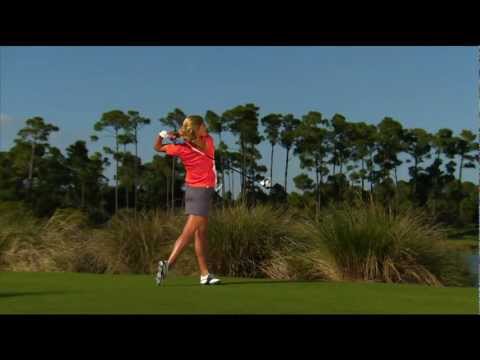 Watch LPGA rising star Belen Mozo's slomo swing sequence and listen to Mozo