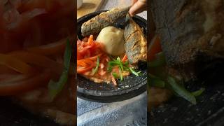 Delicious Ghana Banku,Fried Fish And Hot Pepper Sauce . D33 D3W