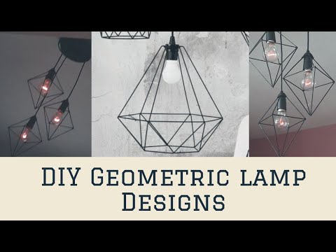 DIY Geometric lamp design || EASY HOME DECOR - YouTube