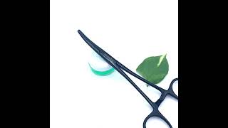 Half Serrated Stainless Steel Kelly Hemostat Forceps , Black Flouride 5.5 Curved
